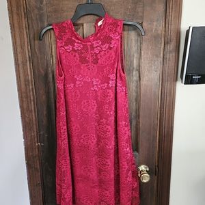 Red Short Lace Dress Size